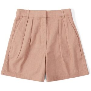 Abercrombie & Fitch Ultra High Rise Tailored Linen Blend Shorts